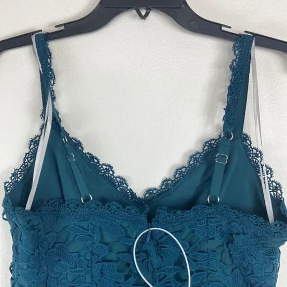 Marchesa Notte Floral Lace Dress 3d Guipure Midi in Jewel Tone Peak Size 6 - Picture 11 of 13